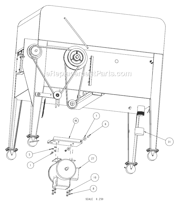 Page B Diagram and Parts List for HP18  Barranca Diamond Brick Saw
